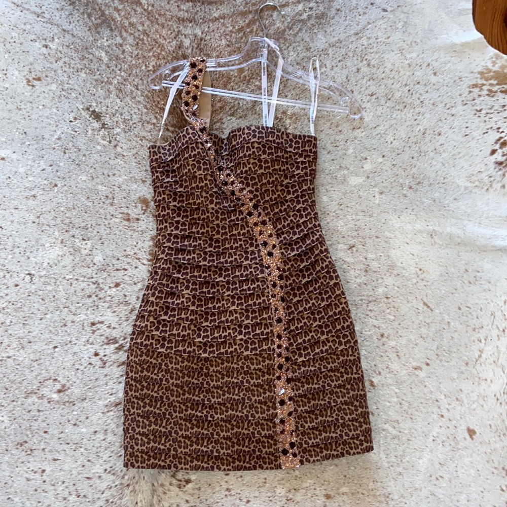 Sherri Hill Leopard Bandage Dress SIZE: 2